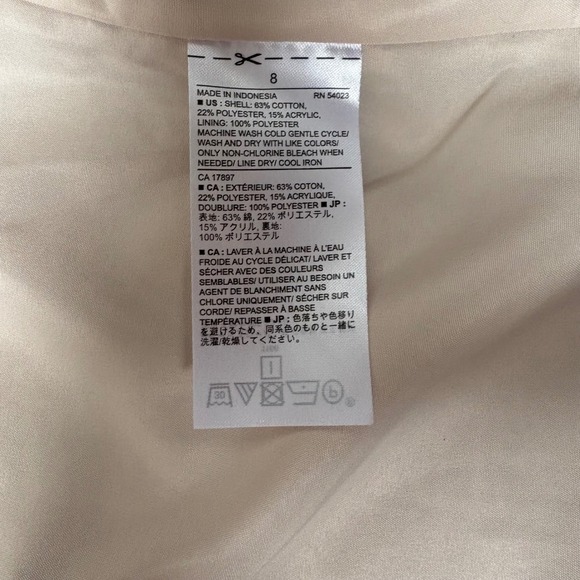 Banana Republic Tweed Blazer Jacket Blue‎ Multi Fringe Trim Open Front Career - Picture 7 of 8